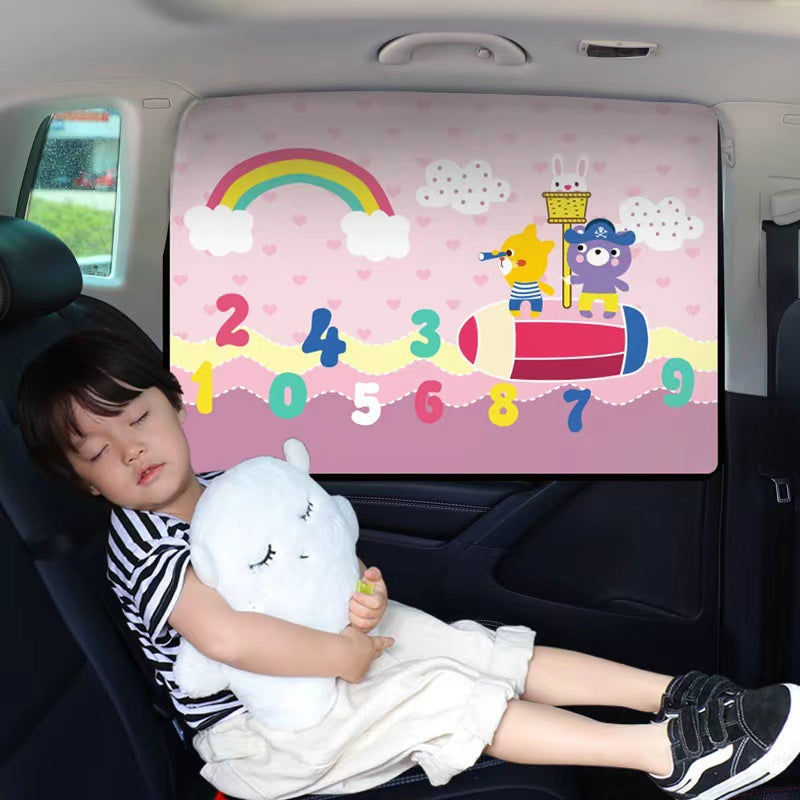 Car sunshade curtain magnetic suction window sunshade car Children sun protection heat insulation sunshade curtain car side window curtain