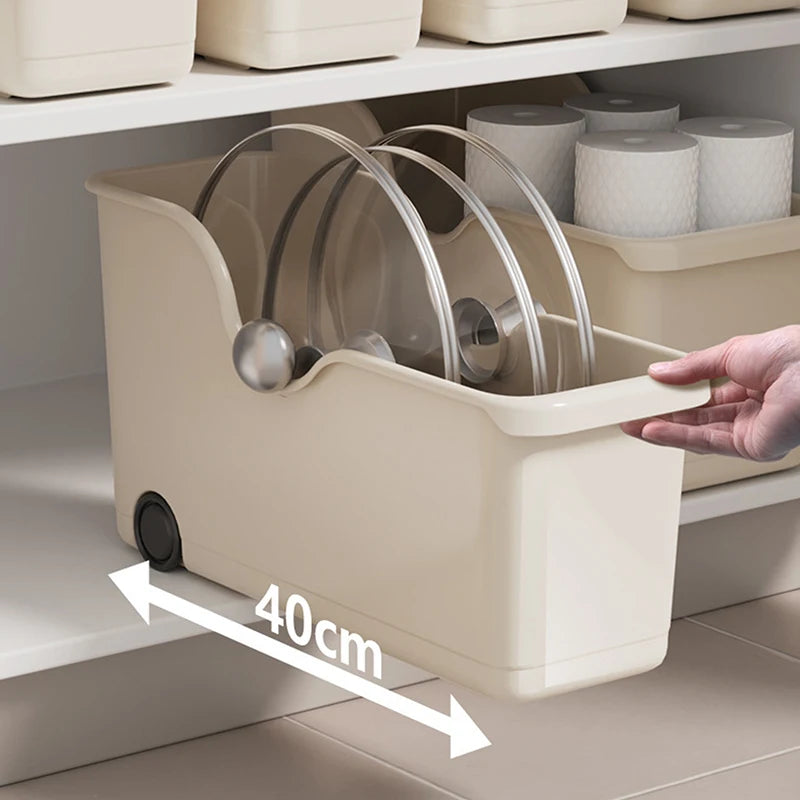 Kitchen Closet Organizer with Wheels – Rotating Storage for Seasonings & Bottles