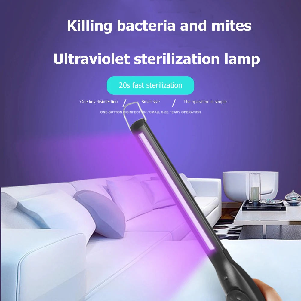 LED Portable UV Sterilizer Mini UV Disinfection Light UV Light Sanitizer Ultraviolet Germicidal Lamp for Home Office