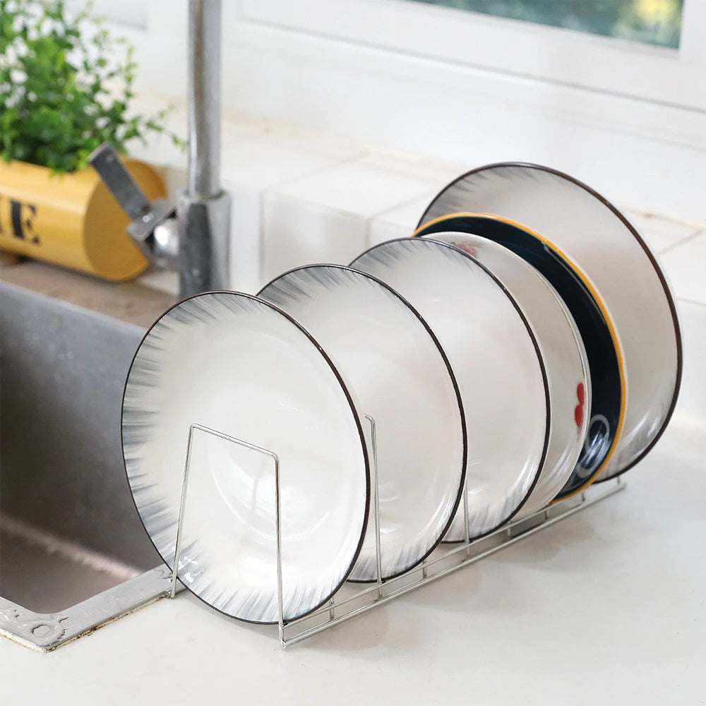 Compact Dish Drying Rack 1-Tier – Stainless Steel Bowl & Plate Drainer