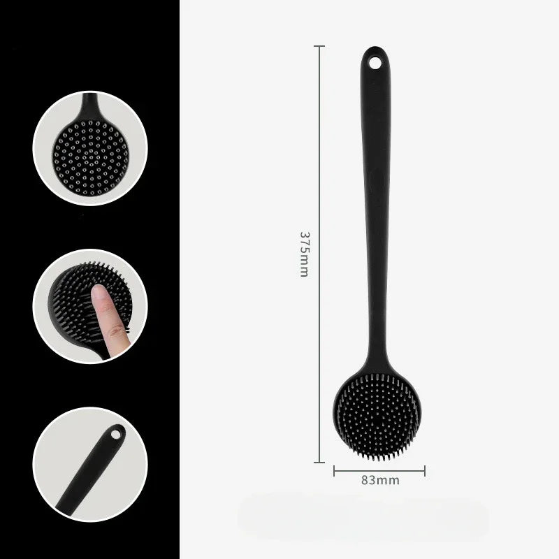 Silicone Back Scrubber Brush  Long Handle  Shower  Body Brush