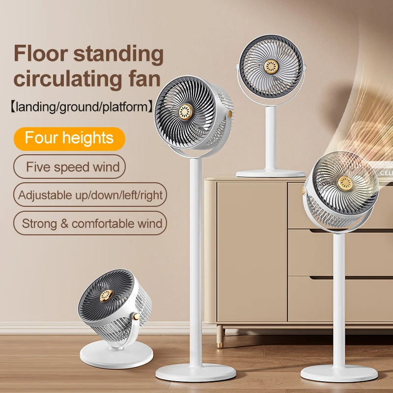 Wireless Height-Adjustable Fan – USB Rechargeable Portable Fan for Camping & Travel
