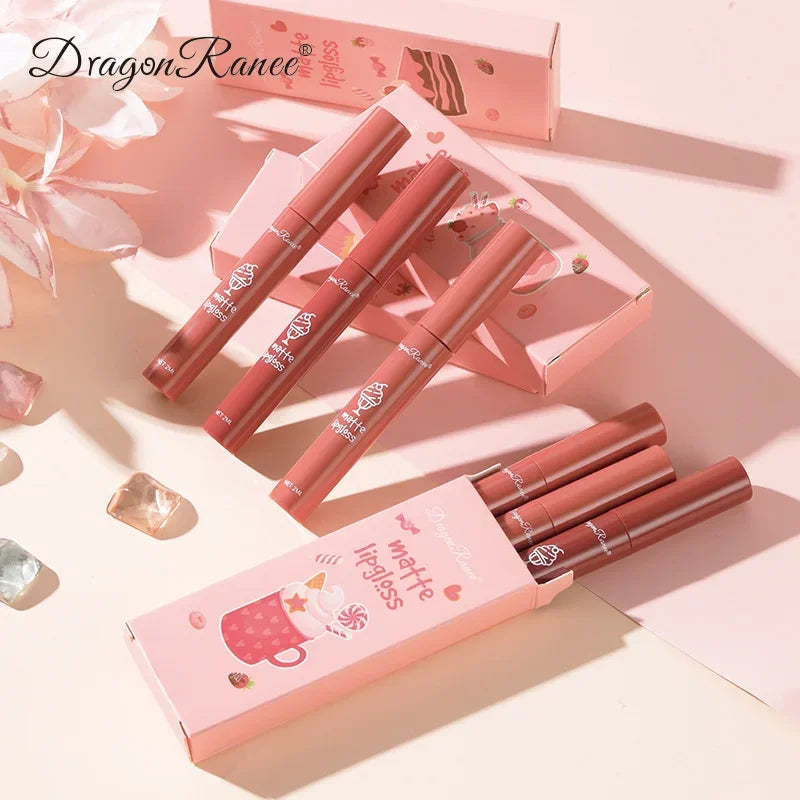 3-Piece Velvet Matte Lip Gloss Set – Long-Lasting Waterproof Liquid Lipstick Kit