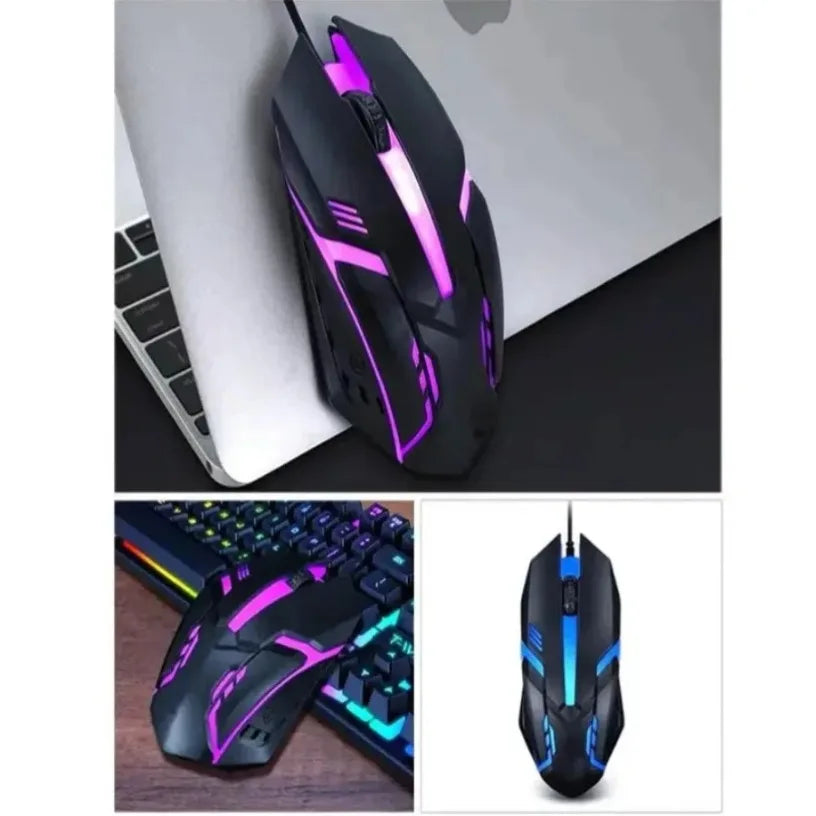 USB Wired Gaming Mouse – RGB LED Backlit, Ergonomic Design, 1200 DPI for PC & Laptop