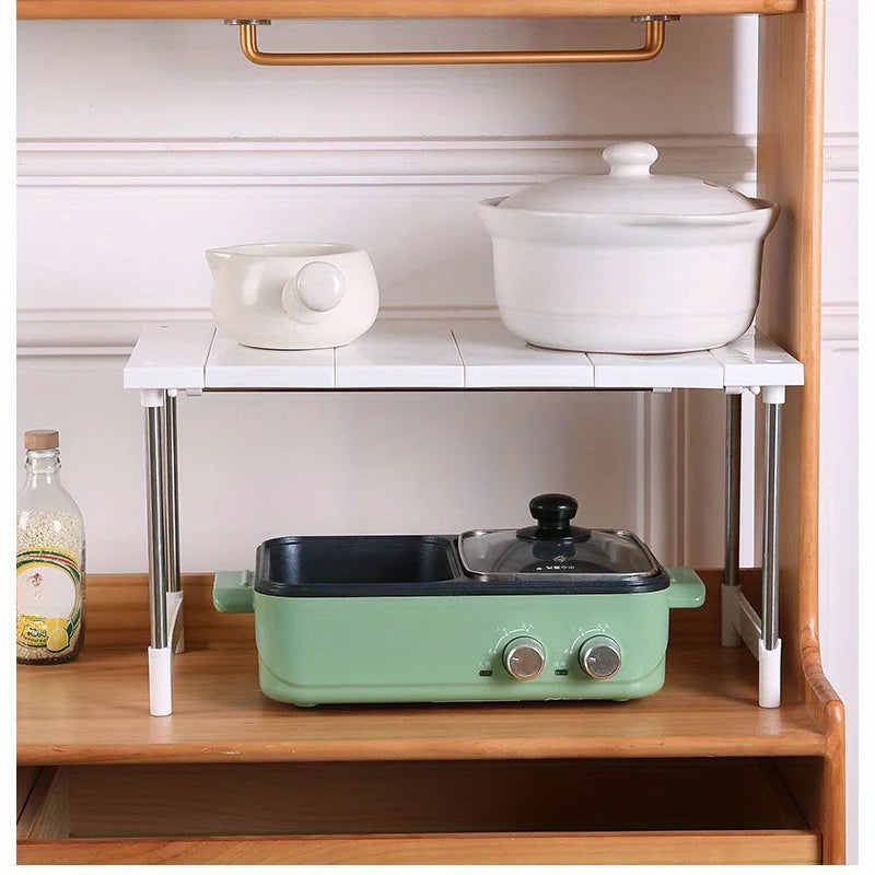 Kitchen Counter Shelf – Adjustable Cabinet & Pantry Organizer