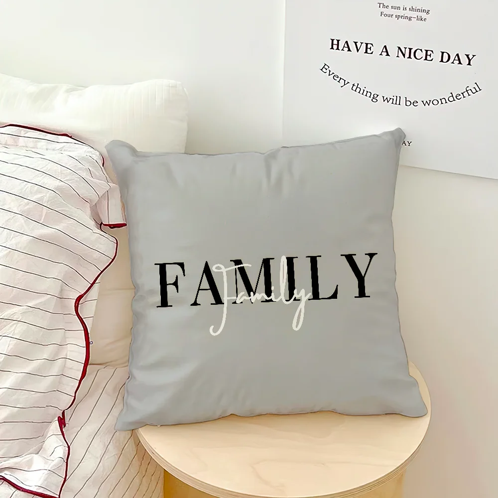 Flower Pattern Love Comfortable Soft Pillow Case White for Sofa Living Room Home Office Decor Gray Geometry Protective Covers