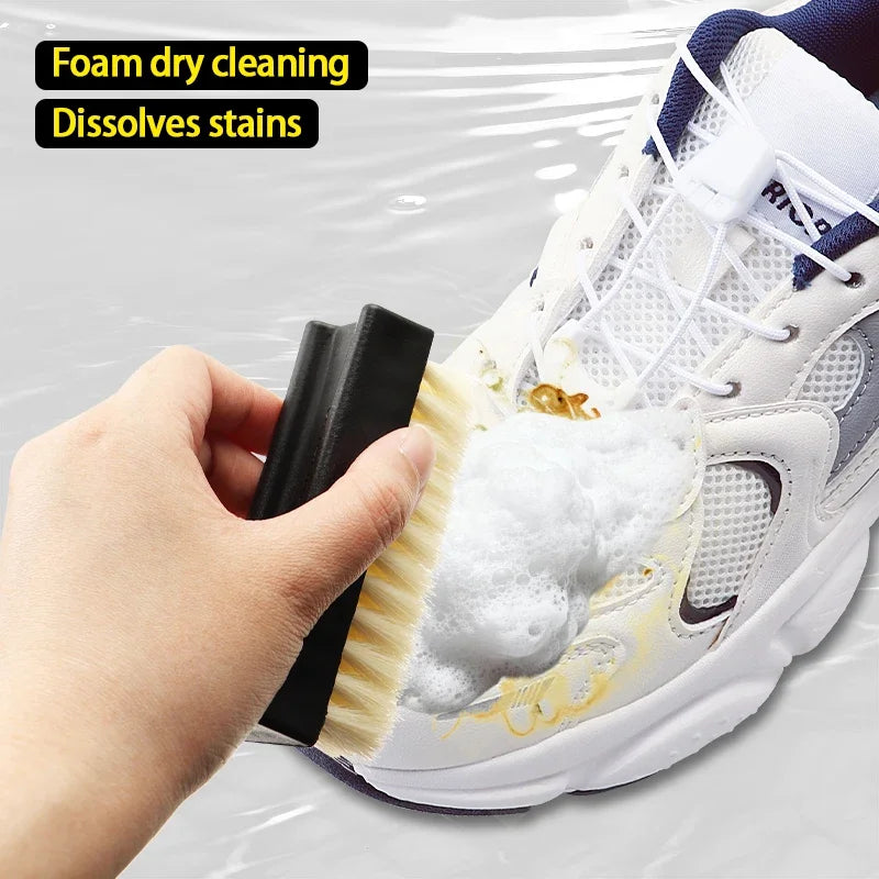 150ml Dry Cleaning Set for White Shoes Water-Free Foam Sneaker Cleaner Kit with Brush And Cloth All-in-One Shoe Cleaning Solutio