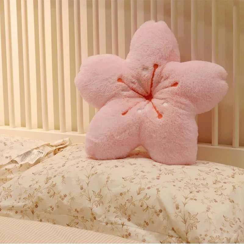 Super Soft Cherry Blossom Flower Pillow, Princess Style Love Pillow for Living Room, Adult, Cute Niche Gift for Valentine's Day