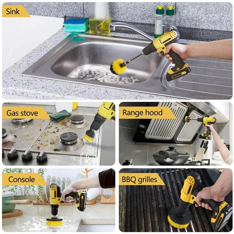 Drill Brush Cleaning Set 3PCS – Powerful Scrubber Kit