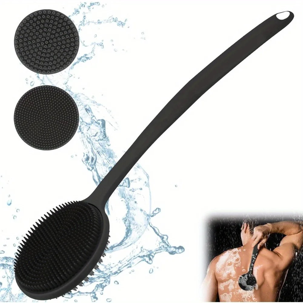 Silicone Back Scrubber Brush  Long Handle  Shower  Body Brush