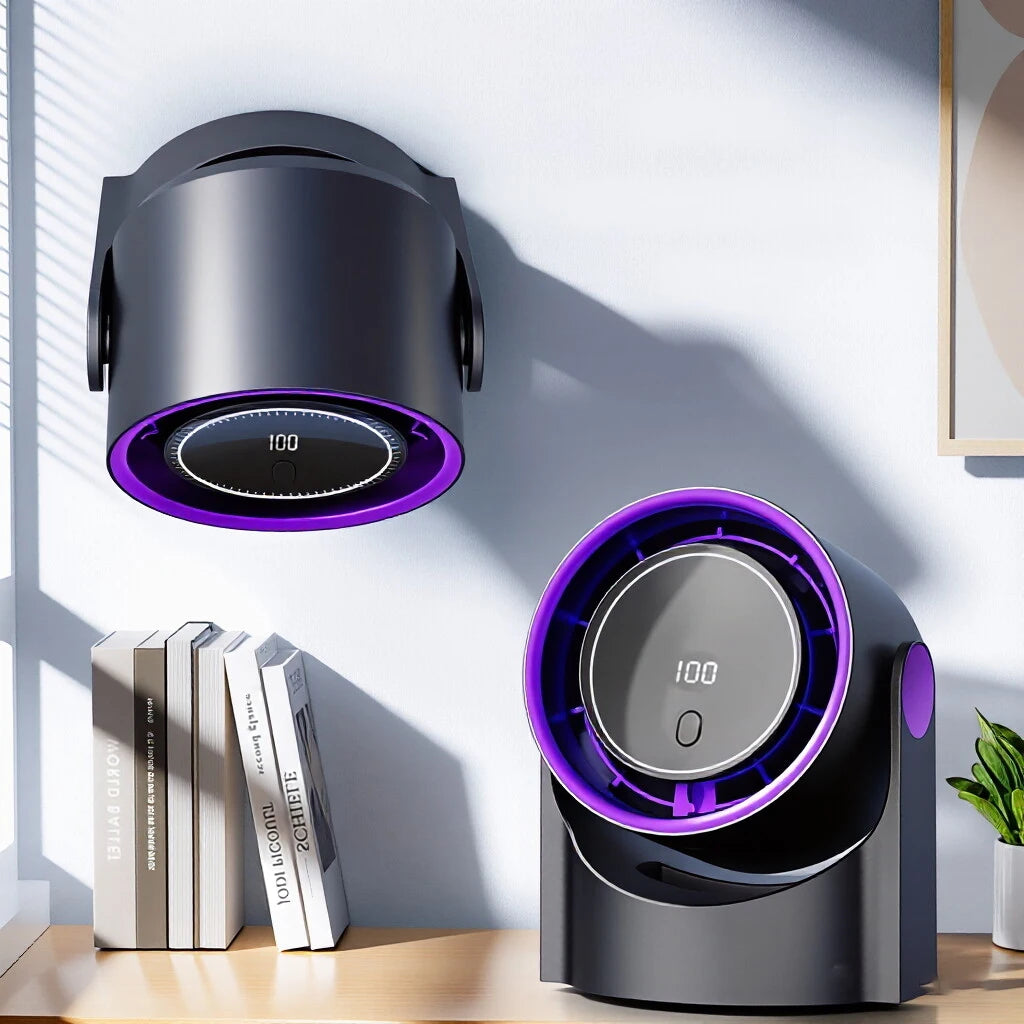 Portable Air Circulator Fan 1200mAh – Rechargeable Desktop Fan with 100-Speed Control