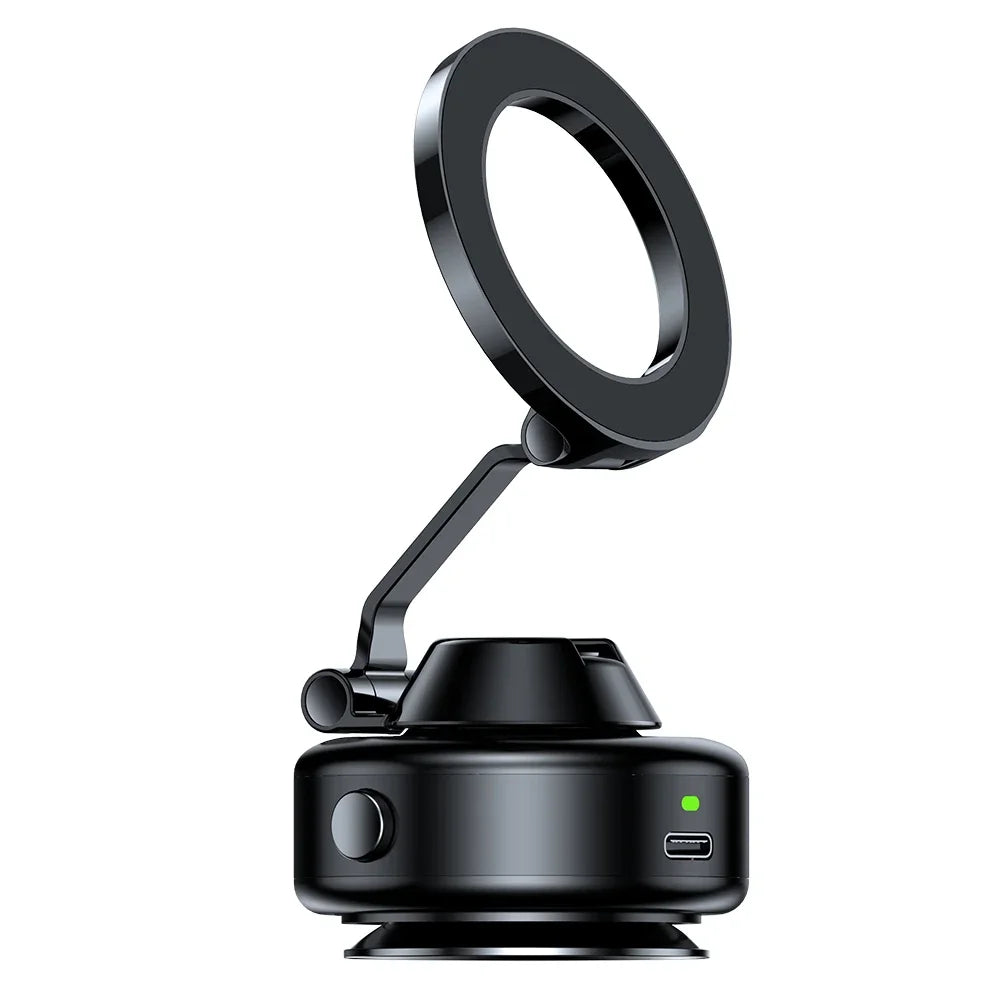 X98 Electric Vacuum Suction Cup Car Phone Holder 360 Rotation Strong Magnetic Foldable Stand for iphone 12-16 Pro Xiaomi Samsung