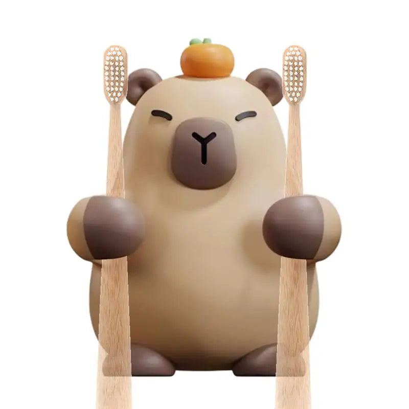 Toothbrush Wall Holder Capybara Toothbrush Hanger Adhesive Cute Aesthetic Wall Mounted Tooth Brush Hanger For Shower Mirror RV