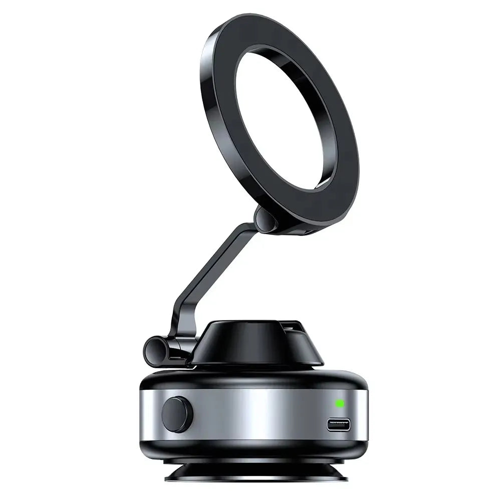 X98 Electric Vacuum Suction Cup Car Phone Holder 360 Rotation Strong Magnetic Foldable Stand for iphone 12-16 Pro Xiaomi Samsung