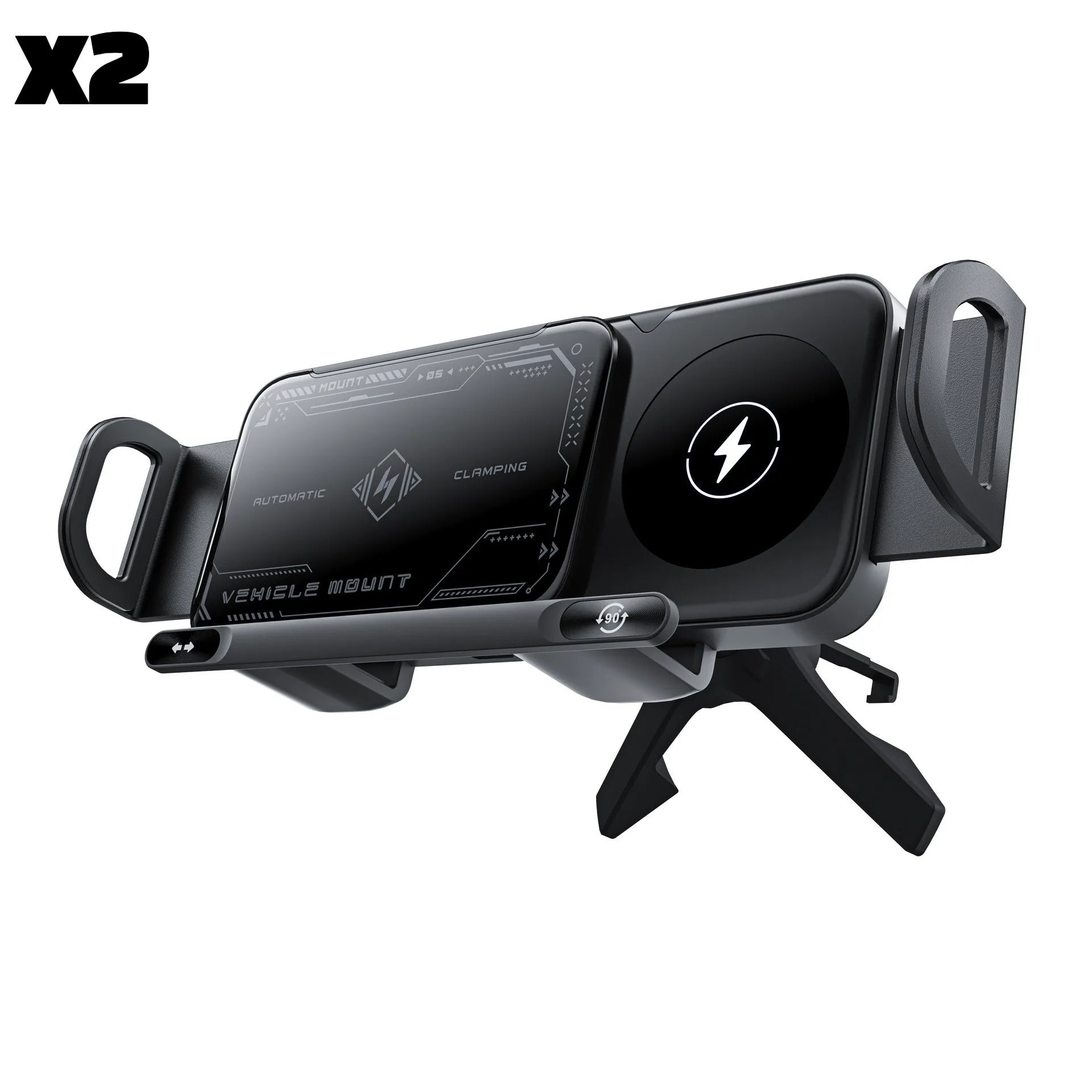 Magnetic Car Rotating Phone Holder Large Screen Dedicated Navigation Wireless Auto Charger for High Intelligent Mobile Phone/Pad