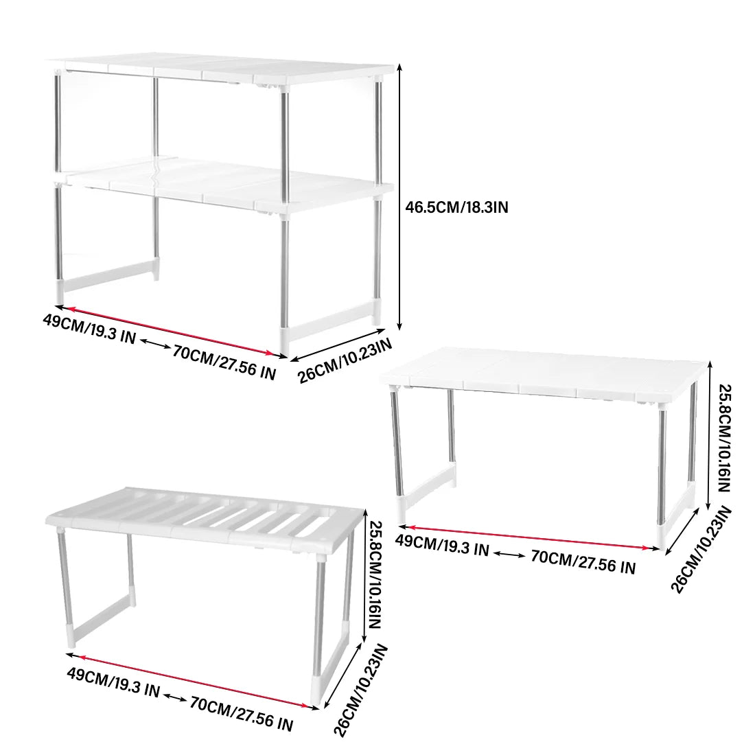 Kitchen Counter Shelf – Adjustable Cabinet & Pantry Organizer