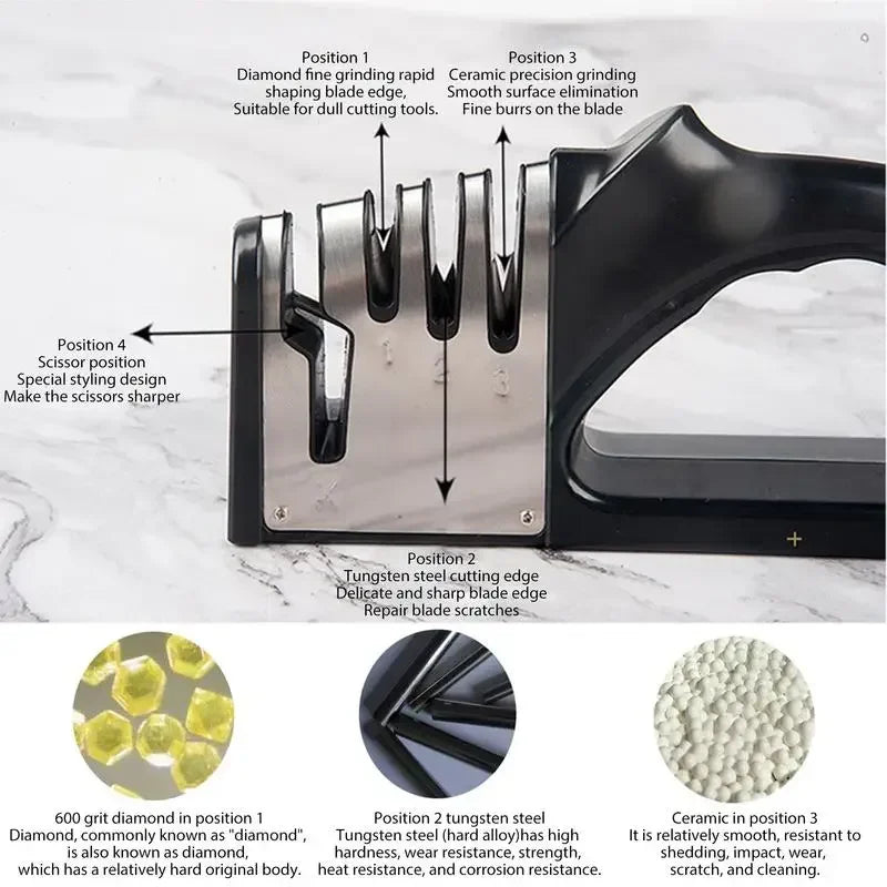 Kitchen Knife Sharpener – 4-Stage Multifunctional Sharpener