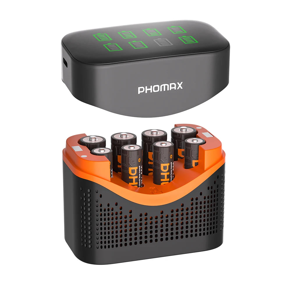 PHOMAX Rechargeable Lithium Battery 1.5V – AA & AAA with Fast Charger