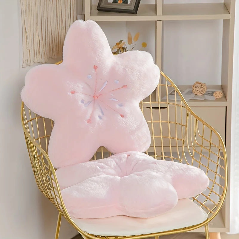 Super Soft Cherry Blossom Flower Pillow, Princess Style Love Pillow for Living Room, Adult, Cute Niche Gift for Valentine's Day