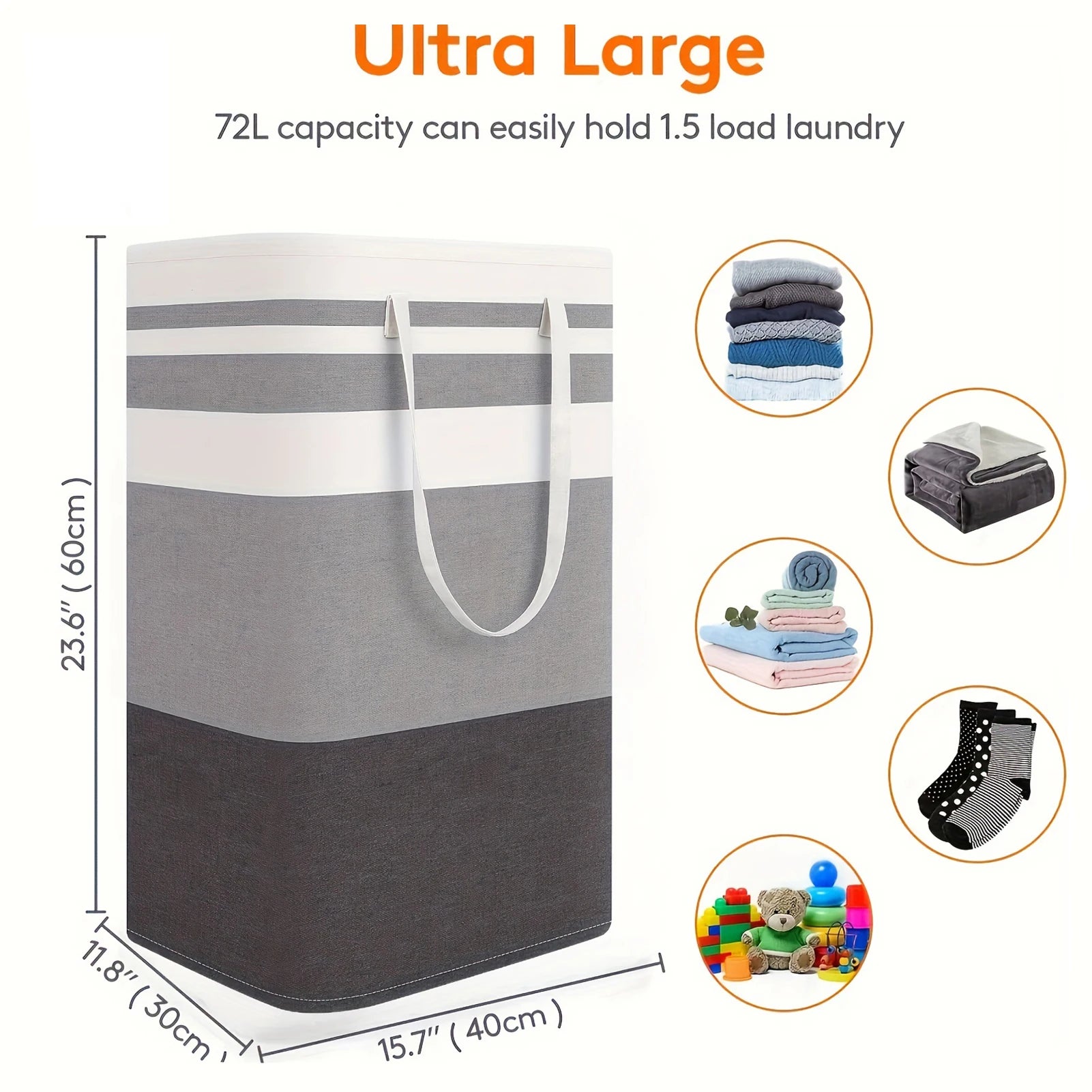 75L Laundry Basket with Handles