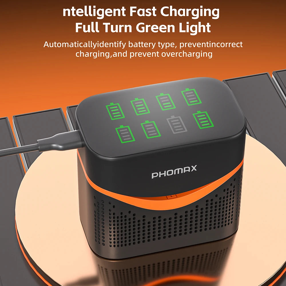 PHOMAX Rechargeable Lithium Battery 1.5V – AA & AAA with Fast Charger