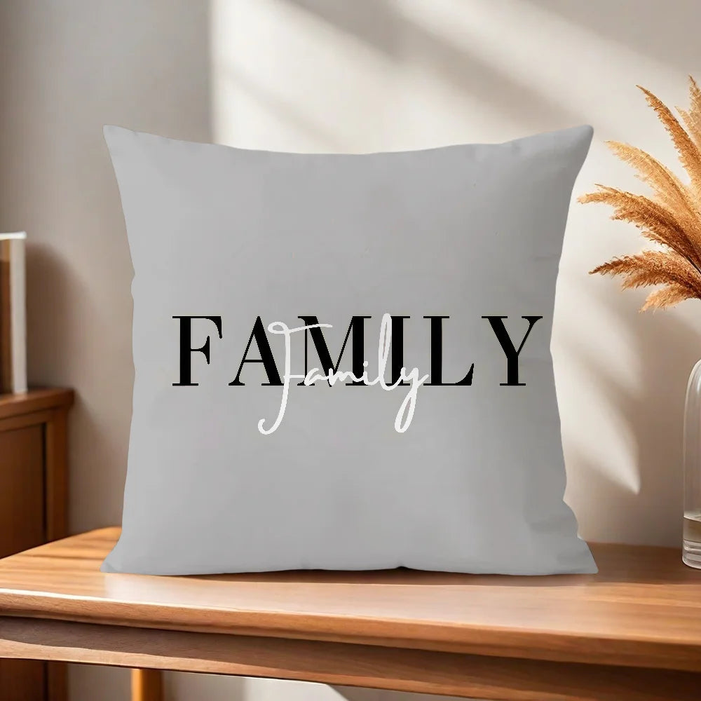 Flower Pattern Love Comfortable Soft Pillow Case White for Sofa Living Room Home Office Decor Gray Geometry Protective Covers