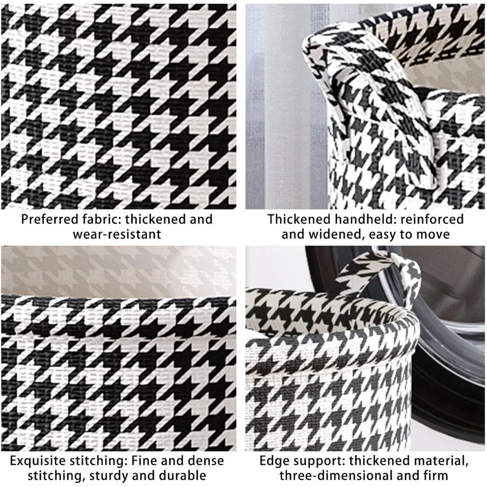 Foldable laundry basket with sturdy handles, perfect for clothes, blankets, toys, and household storage. Made from durable material with a large capacity. Easy to carry and folds flat for convenient storage when not in use.