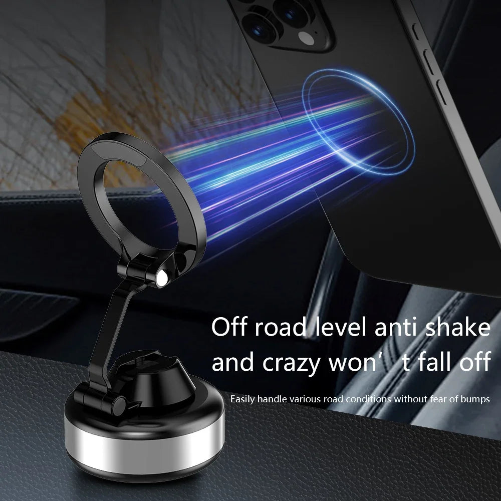 X98 Electric Vacuum Suction Cup Car Phone Holder 360 Rotation Strong Magnetic Foldable Stand for iphone 12-16 Pro Xiaomi Samsung