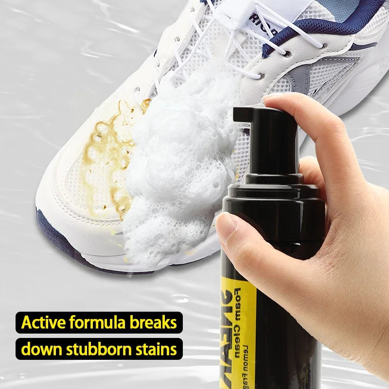 150ml Dry Cleaning Set for White Shoes Water-Free Foam Sneaker Cleaner Kit with Brush And Cloth All-in-One Shoe Cleaning Solutio