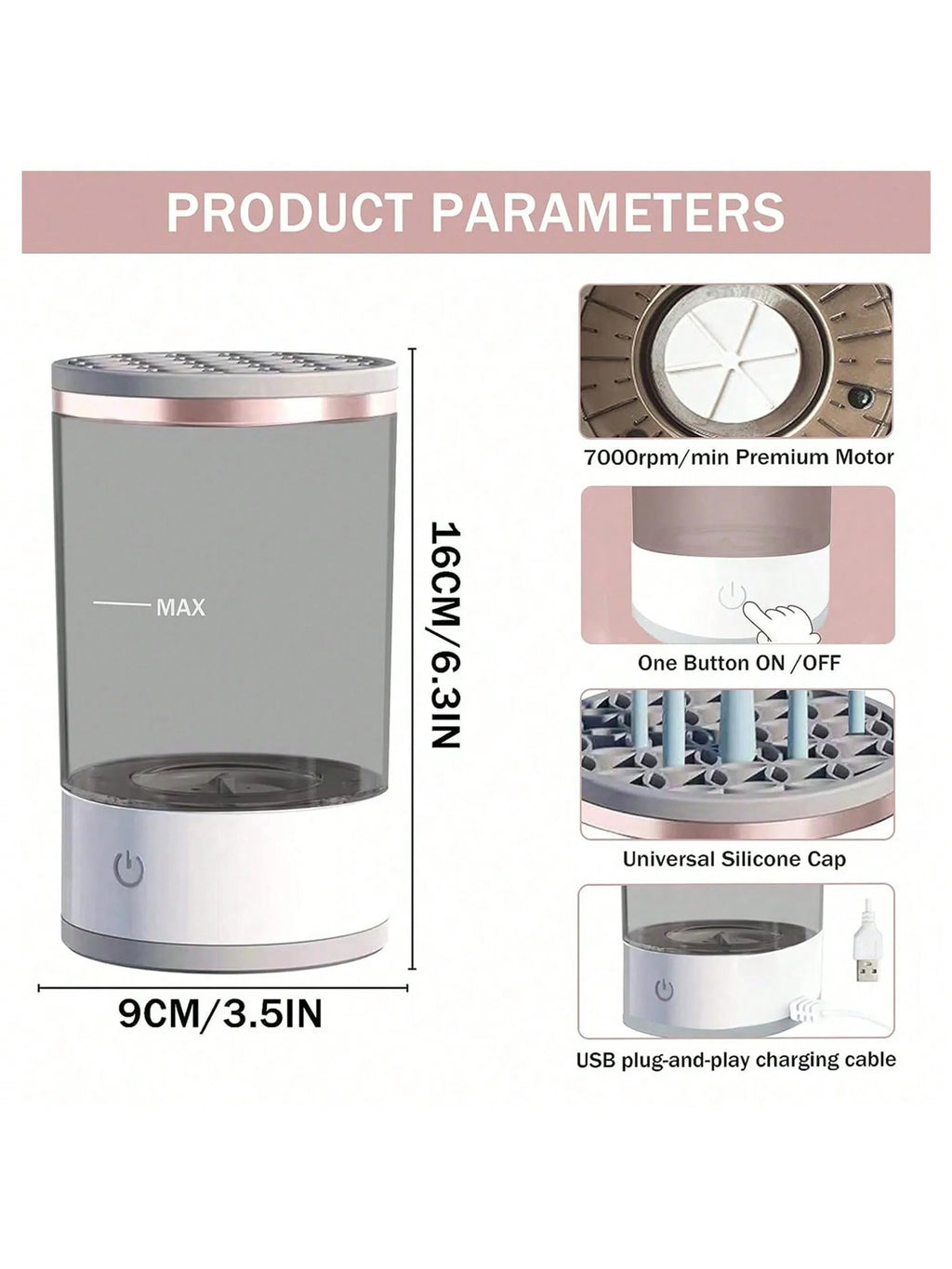 Electric Makeup Brush Cleaner -Automatic Cleaner -Dryer