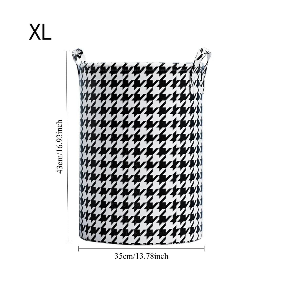 Foldable Houndstooth Laundry Basket