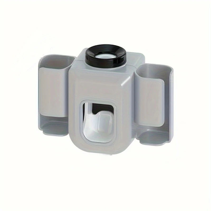 Wall-Mounted Toothbrush Holder with Automatic Toothpaste Dispenser
