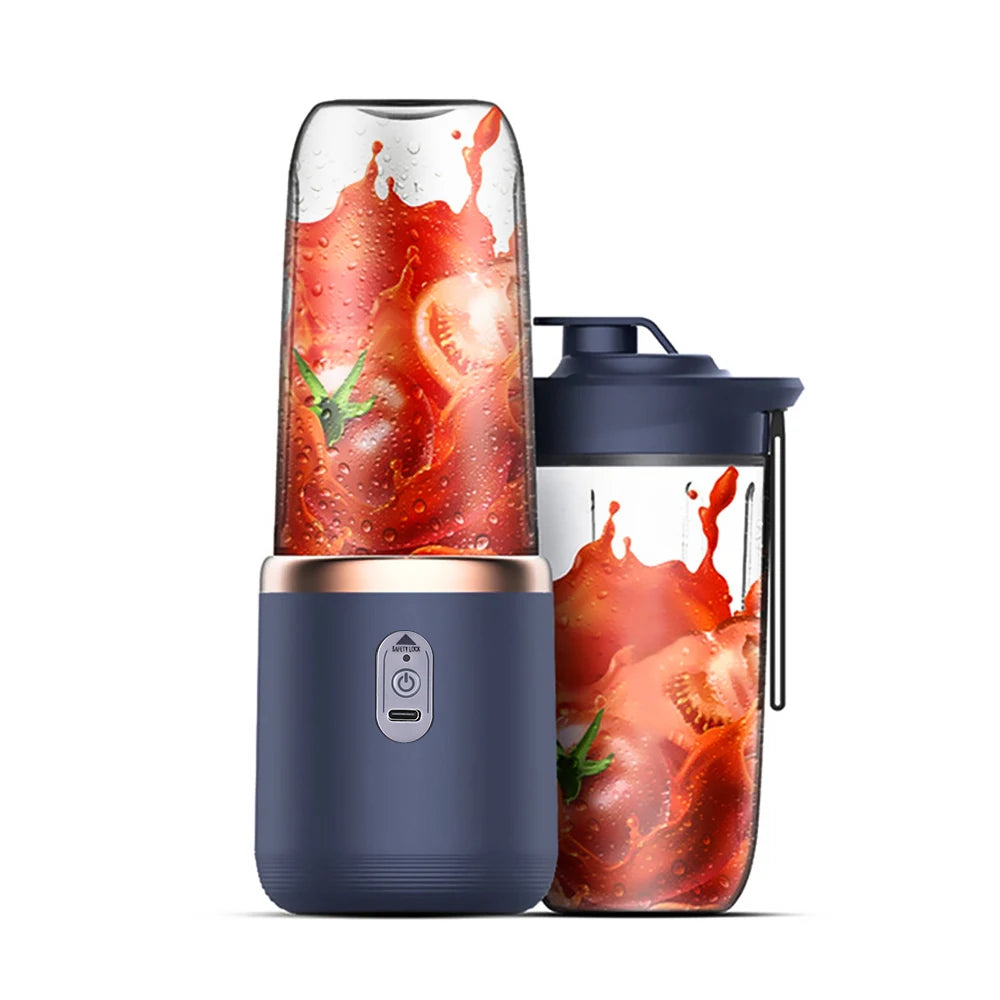 Portable USB Blender – 6 Blades Smoothie Maker with 2 Cups (400ml)