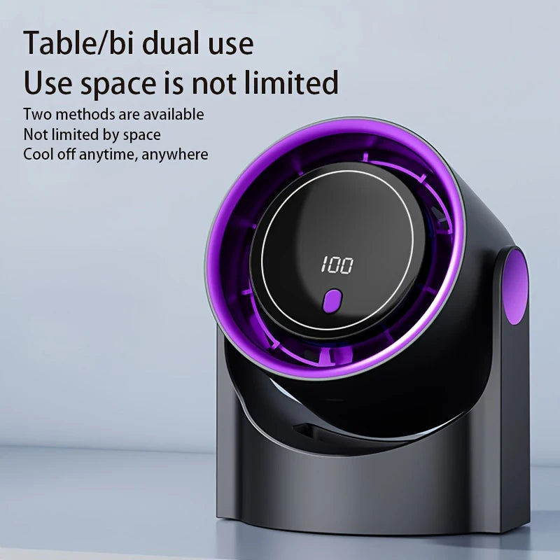 Portable Air Circulator Fan 1200mAh – Rechargeable Desktop Fan with 100-Speed Control