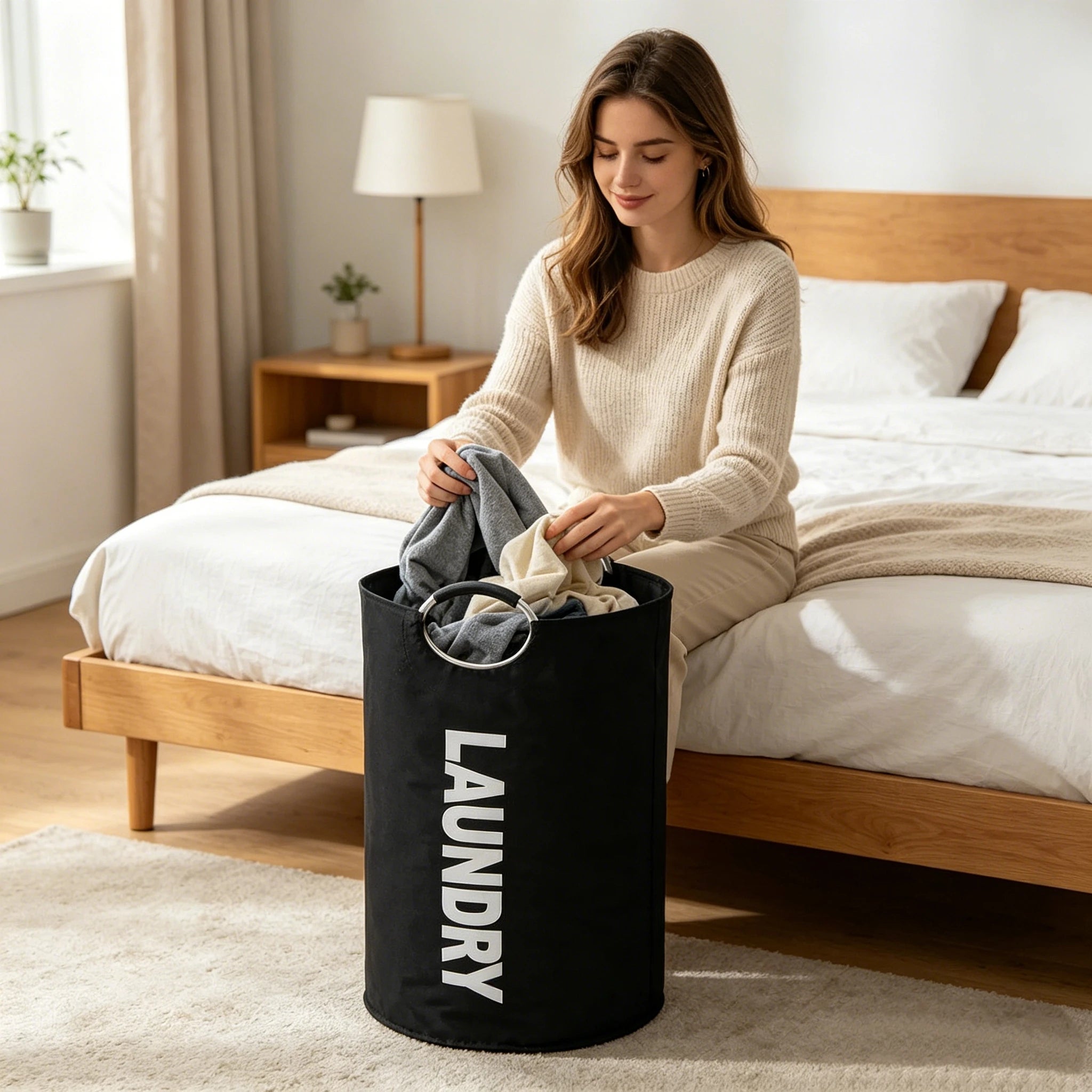Large Foldable Laundry Basket – Lightweight Waterproof Storage Bag