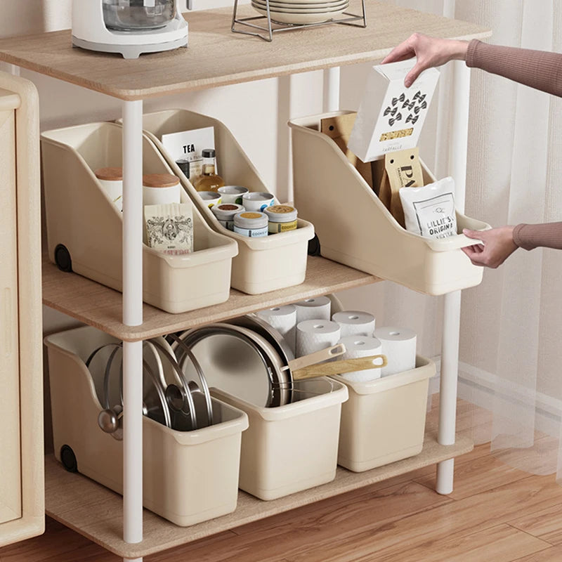 Kitchen Closet Organizer with Wheels – Rotating Storage for Seasonings & Bottles