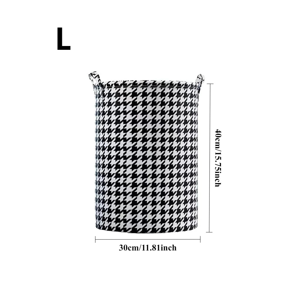 Foldable Houndstooth Laundry Basket