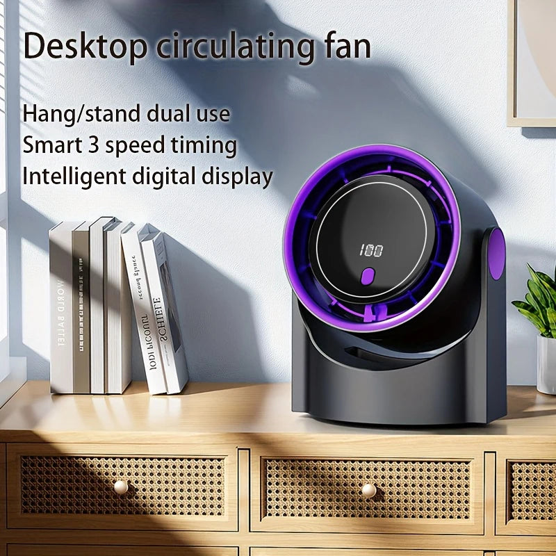 Portable Air Circulator Fan 1200mAh – Rechargeable Desktop Fan with 100-Speed Control