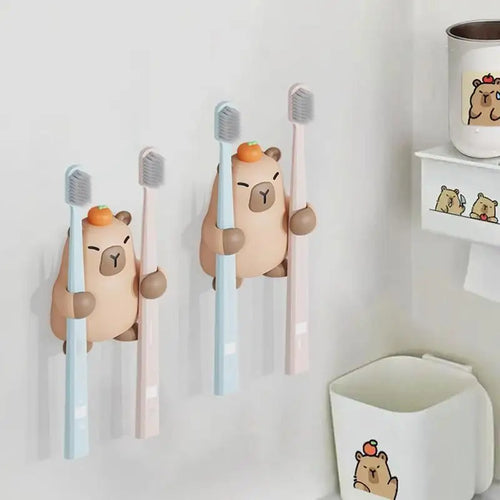 Capybara Toothbrush Wall Holder – Adhesive, No Drilling