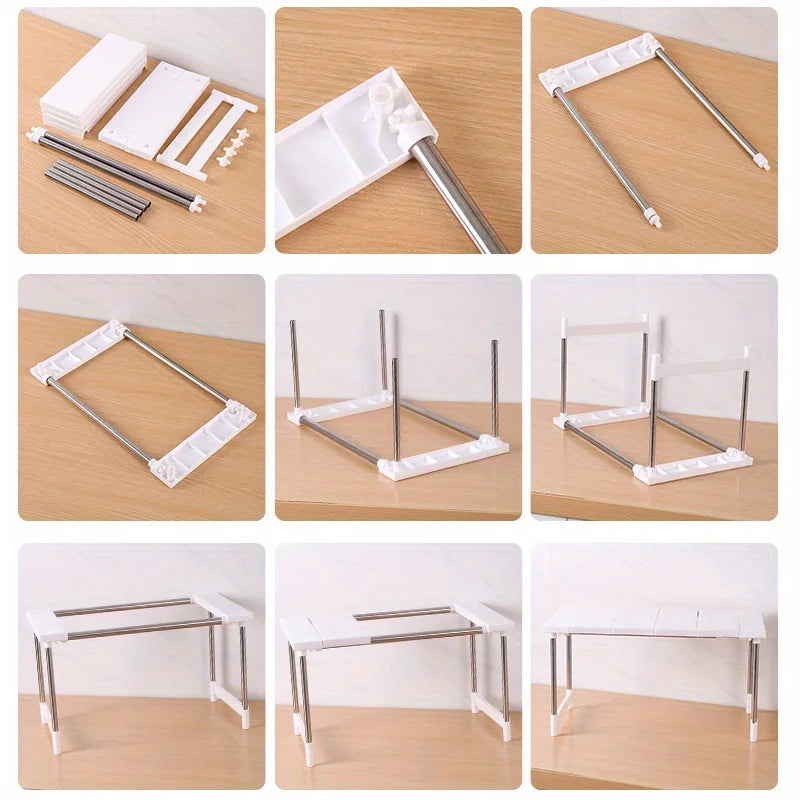 Kitchen Counter Shelf – Adjustable Cabinet & Pantry Organizer