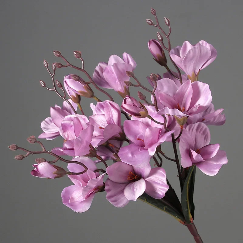 High Quality 5 Forks 20 Head Artificial Magnolia Flower For Home Living Room Table Decoration Bride Wedding Party Flower Bouquet