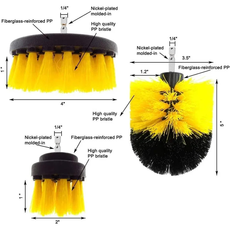 Drill Brush Cleaning Set 3PCS – Powerful Scrubber Kit