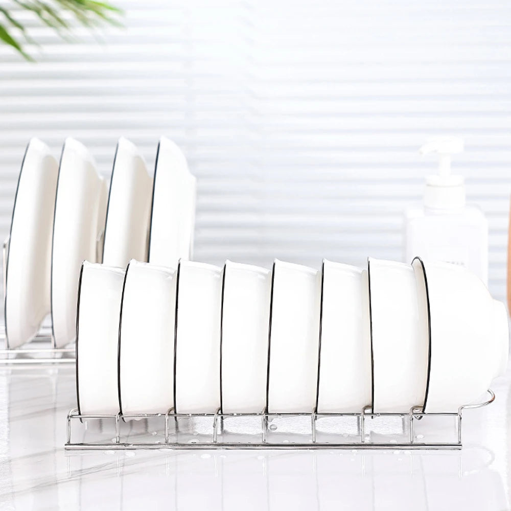 Compact Dish Drying Rack 1-Tier – Stainless Steel Bowl & Plate Drainer