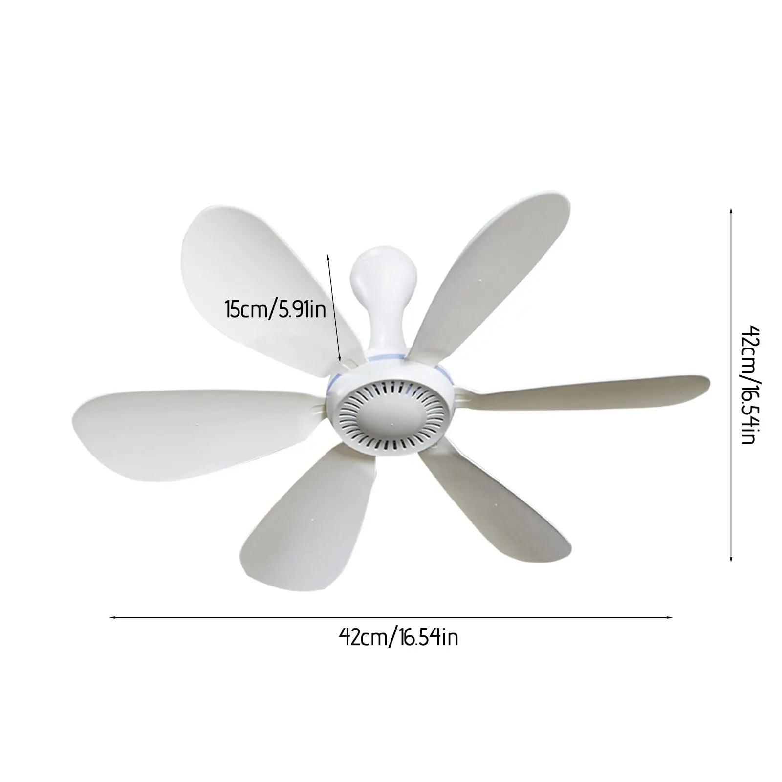 XIAOTREE USB Ceiling Fan – Portable Hanging Fan with 6 Detachable Blades for Home & Camping